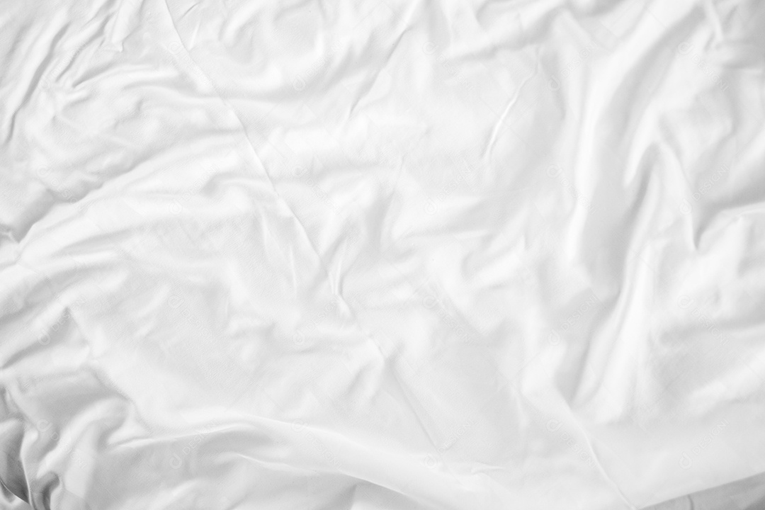 Textura gradiente de linho branco estilo de curva turva de tecido de luxo abstrato, roupa de cama enrugada e sombras cinza escuras, plano de fundo