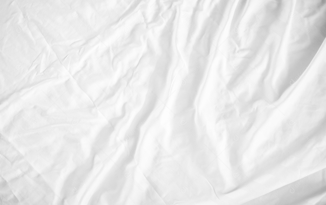 Textura gradiente de linho branco estilo de curva turva de tecido de luxo abstrato, roupa de cama enrugada e sombras cinza escuras, plano de fundo