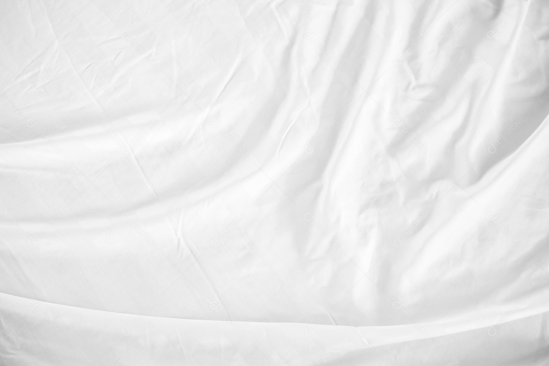 Textura gradiente de linho branco estilo de curva turva de tecido de luxo abstrato, roupa de cama enrugada e sombras cinza escuras, plano de fundo