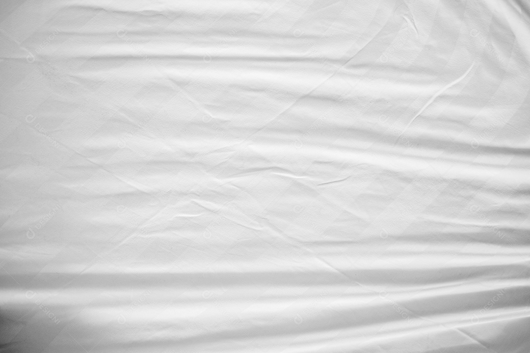 Textura gradiente de linho branco estilo de curva turva de tecido de luxo abstrato, roupa de cama enrugada e sombras cinza escuras, plano de fundo