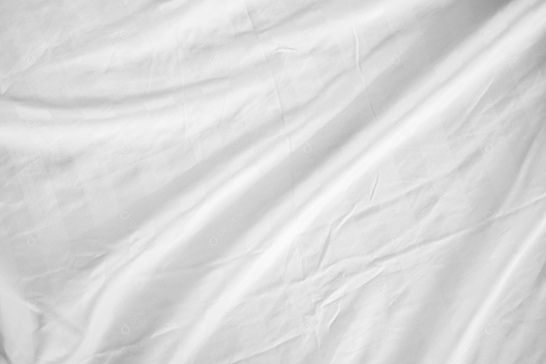 Textura gradiente de linho branco estilo de curva turva de tecido de luxo abstrato, roupa de cama enrugada e sombras cinza escuras, plano de fundo