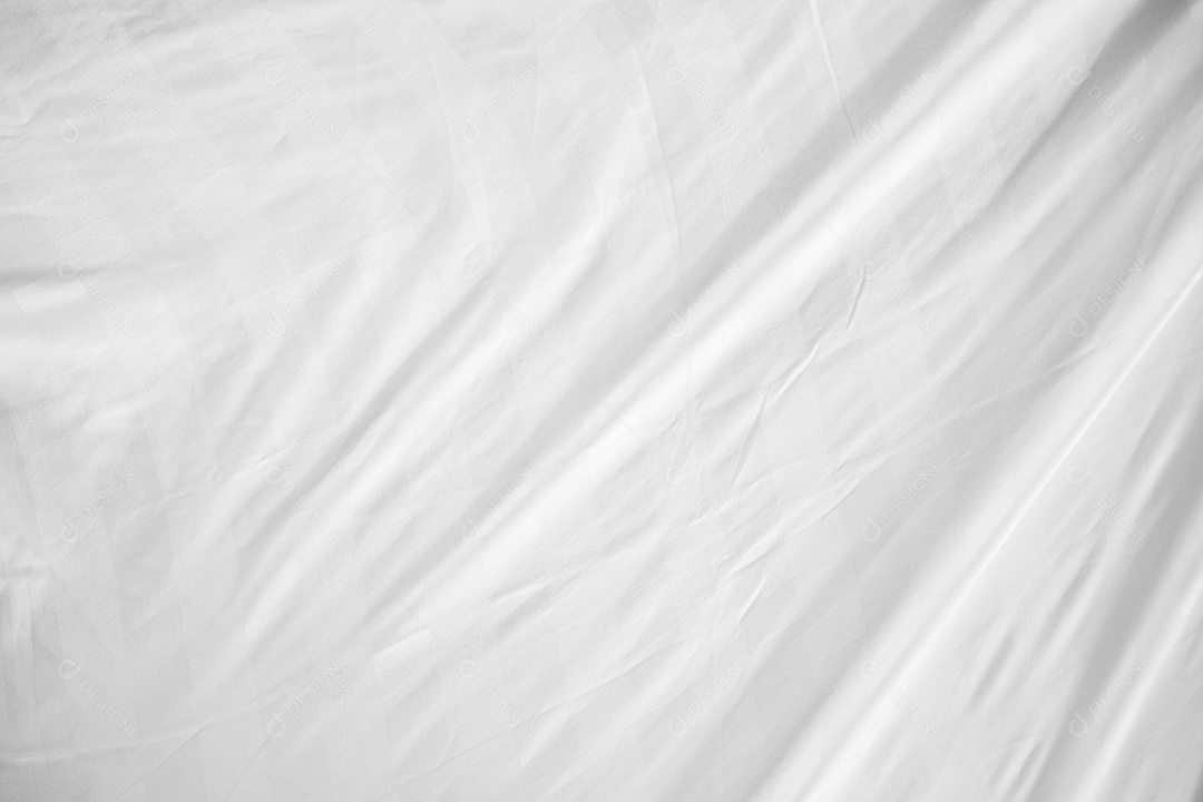 Textura gradiente de linho branco estilo de curva turva de tecido de luxo abstrato, roupa de cama enrugada e sombras cinza escuras, plano de fundo