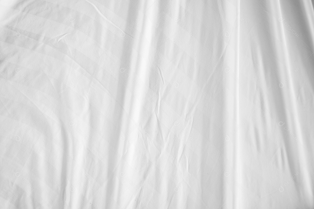 Textura gradiente de linho branco estilo de curva turva de tecido de luxo abstrato, roupa de cama enrugada e sombras cinza escuras, plano de fundo