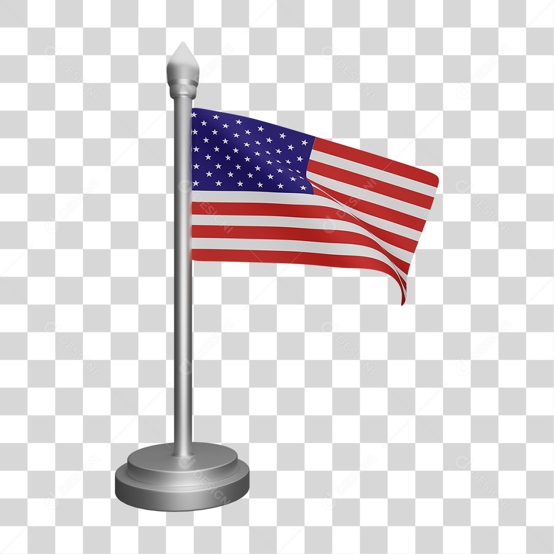 Bandeira Da América Elemento 3D Para Composição PNG Transparente