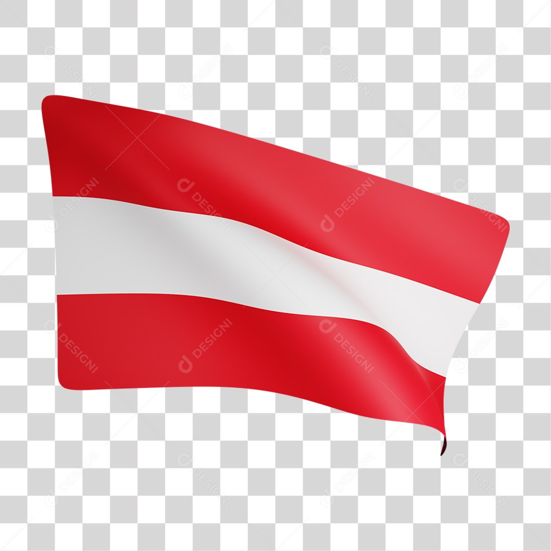 Elemento 3D Bandeira  Áustria para Composição PNG Transparente