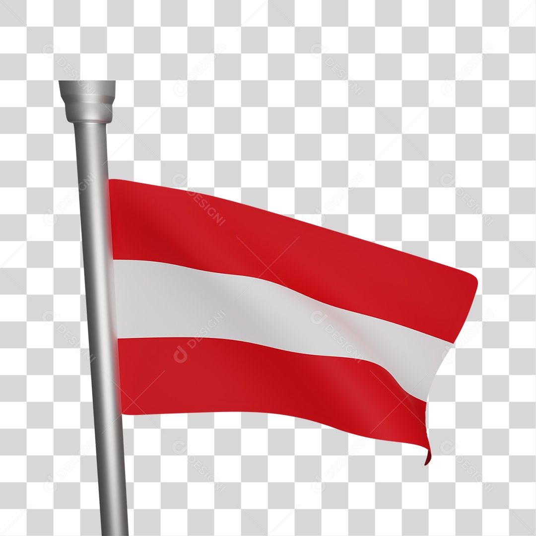 Elemento 3D Bandeira  Áustria para Composição PNG Transparente