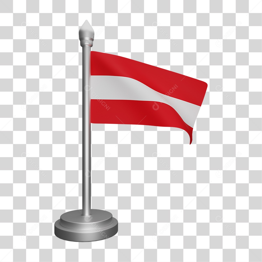 Elemento 3D Bandeira  Áustria para Composição PNG Transparente