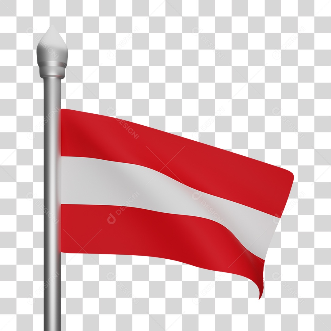 Elemento 3D Bandeira  Áustria para Composição PNG Transparente