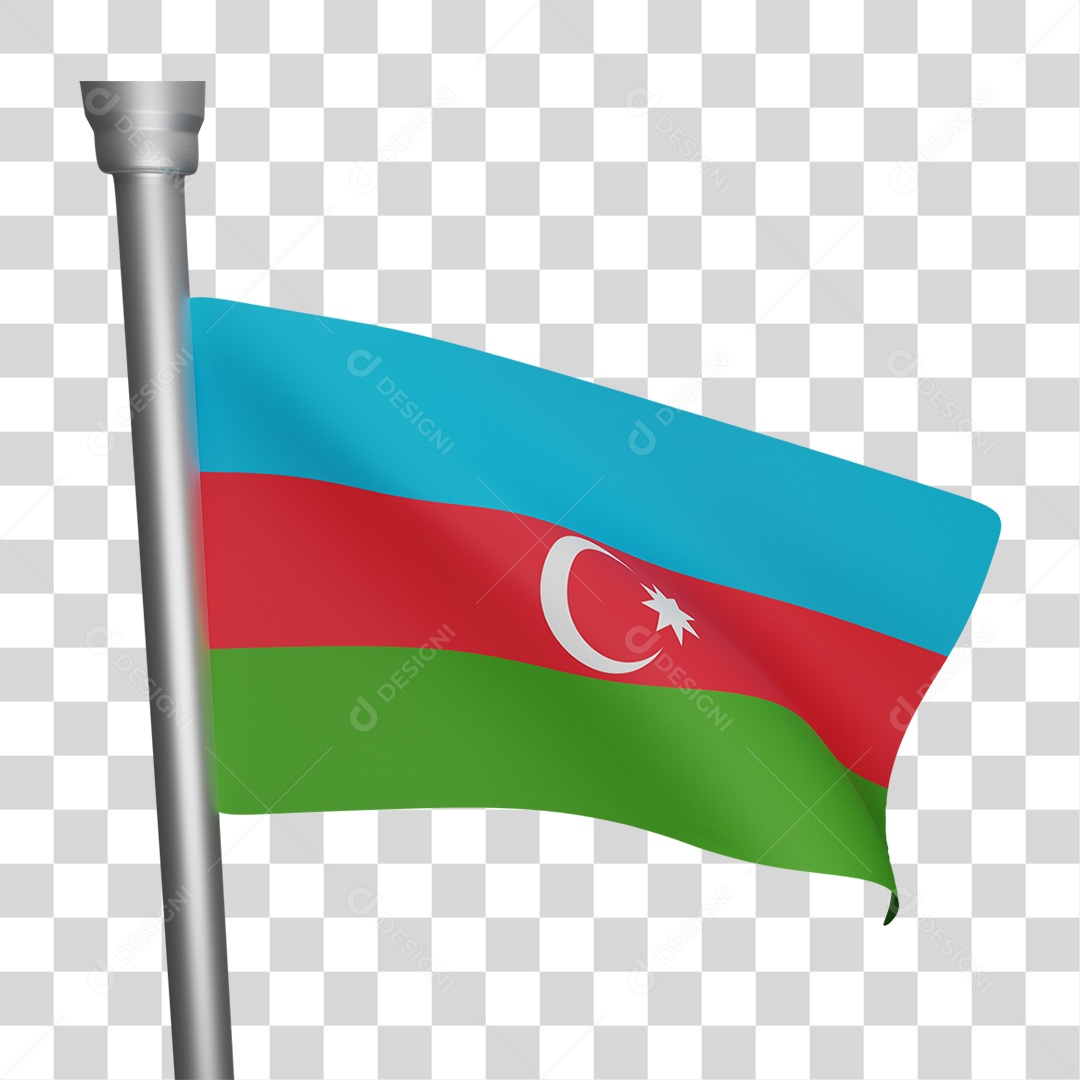 Elemento 3D Bandeira Bangladesh para Composição PNG Transparente