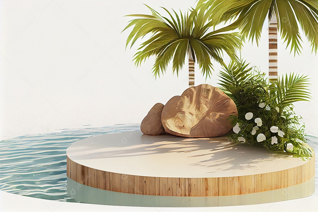 Cenário de pódio praia tropical