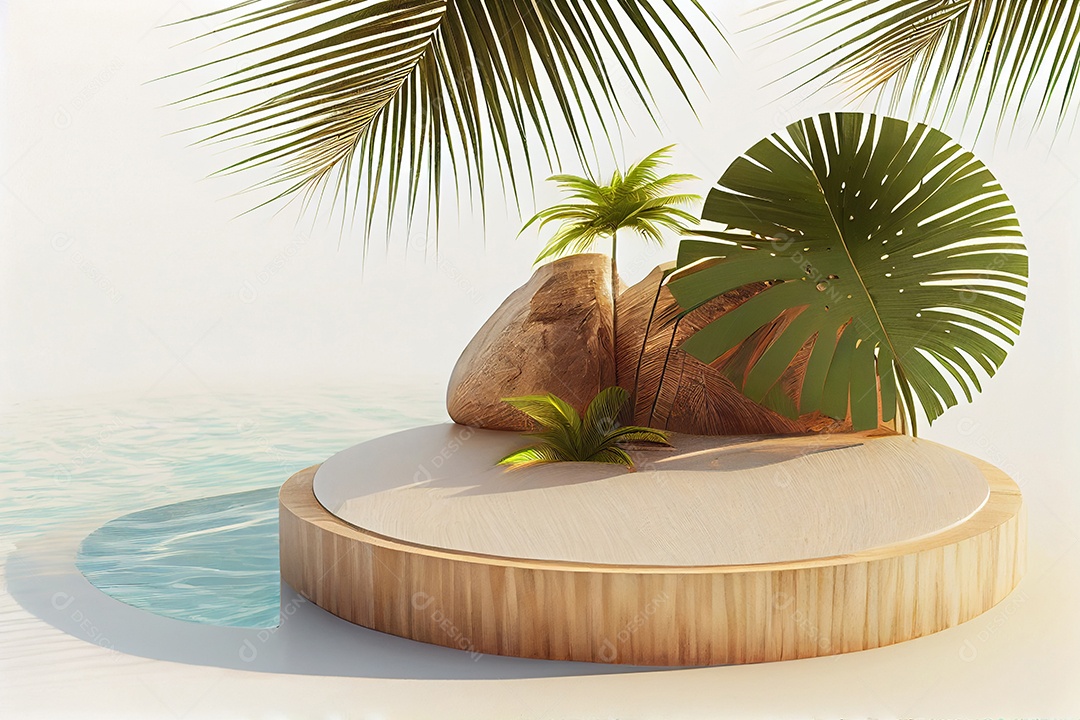 Cenário de pódio praia tropical