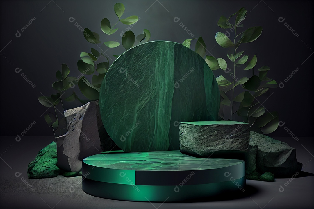 Cenário de pódio abstrato verde