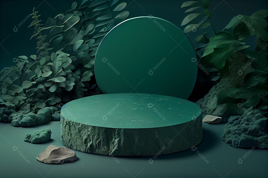 Cenário de pódio abstrato verde