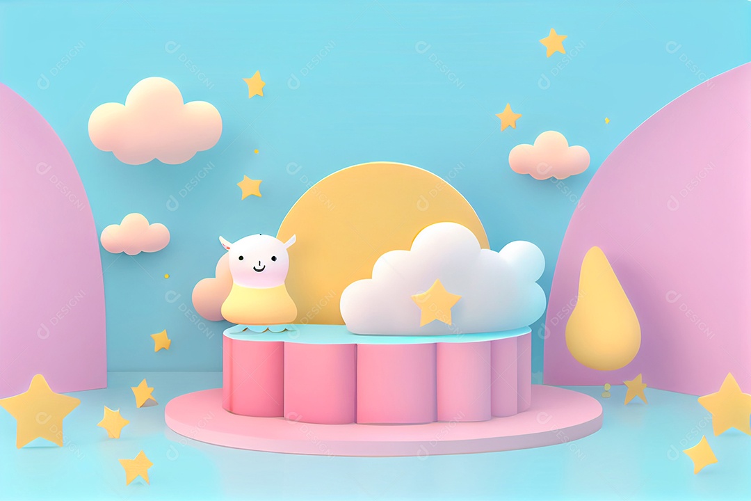 Pódio colorido infantil