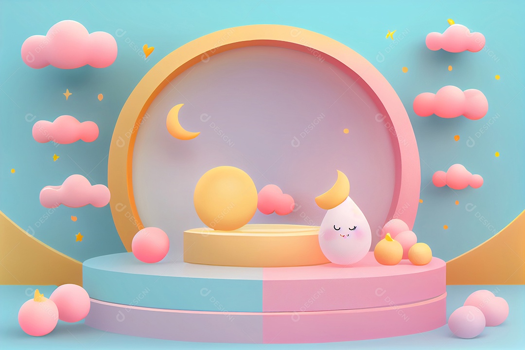 Pódio colorido infantil