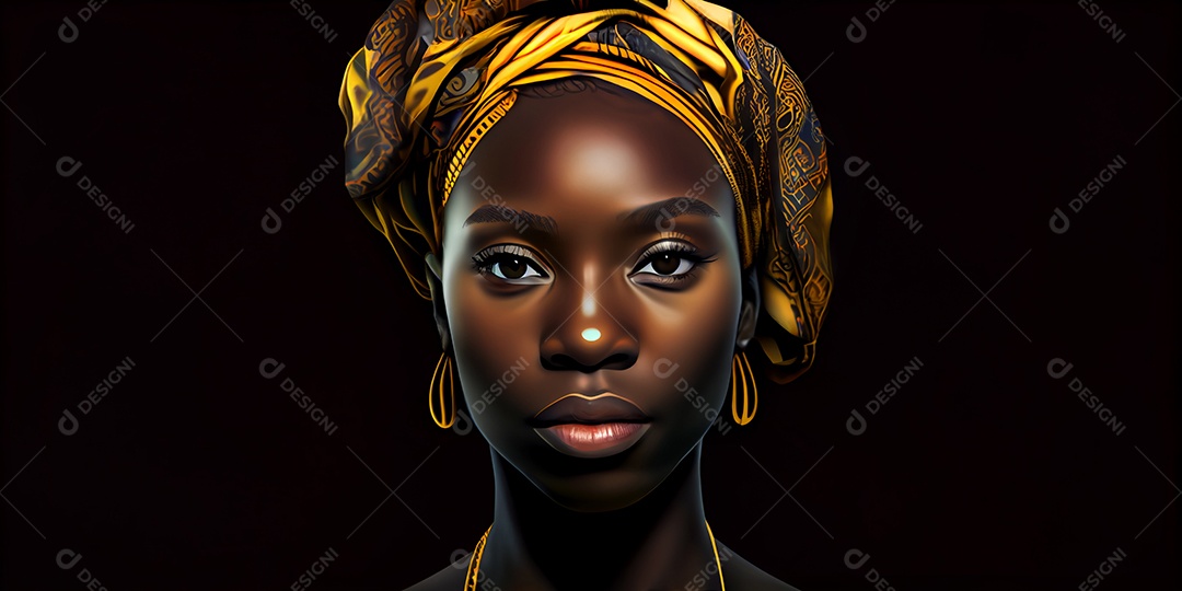 Ilustração de uma mulher negra africana