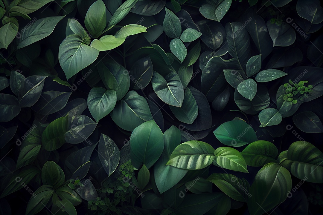 Background de folhagens verde