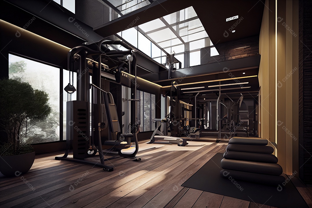 Ilustração de uma academia moderna