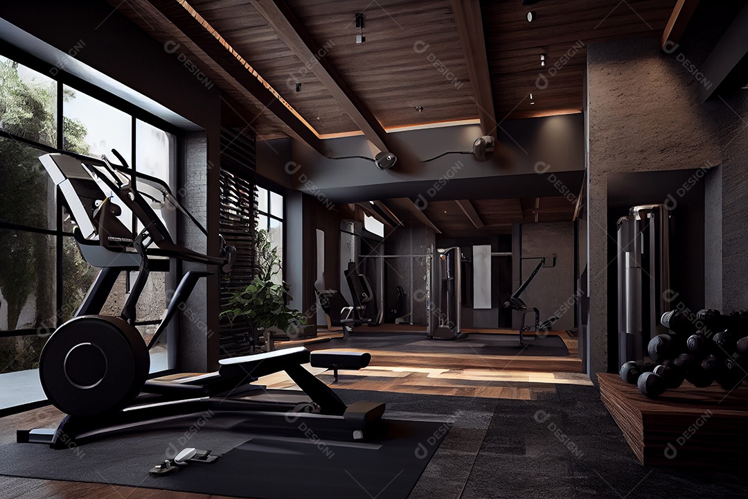 Ilustração de uma academia moderna