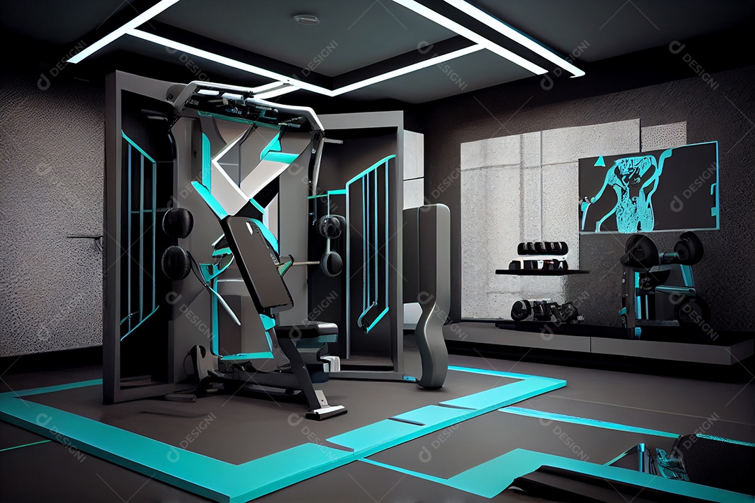 Ilustração de uma academia moderna