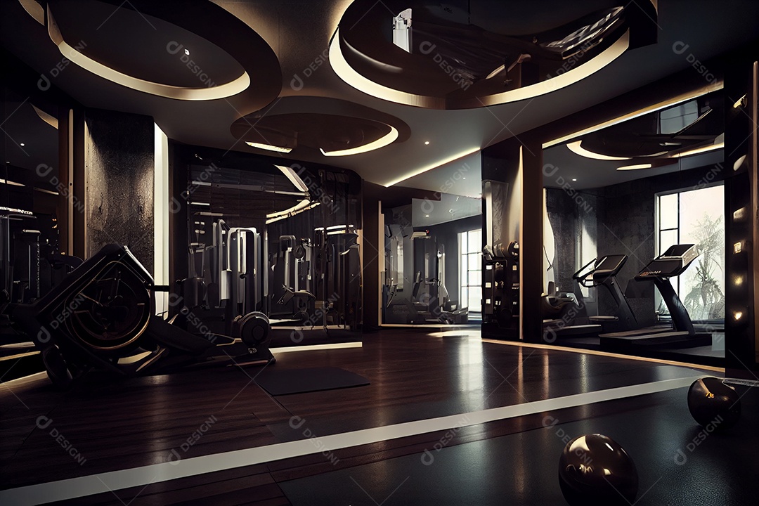 Ilustração de uma academia moderna