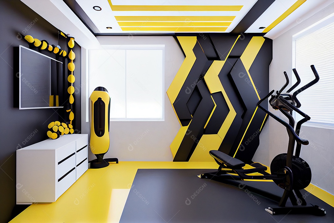 Ilustração de uma academia moderna