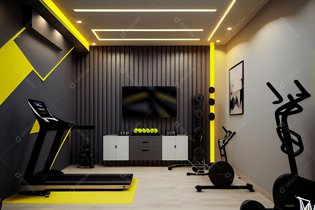 Ilustração de uma academia moderna