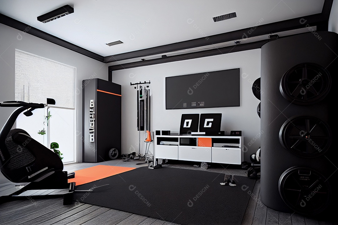 Ilustração de uma academia moderna