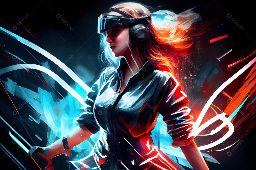 Mulher jogadora realista