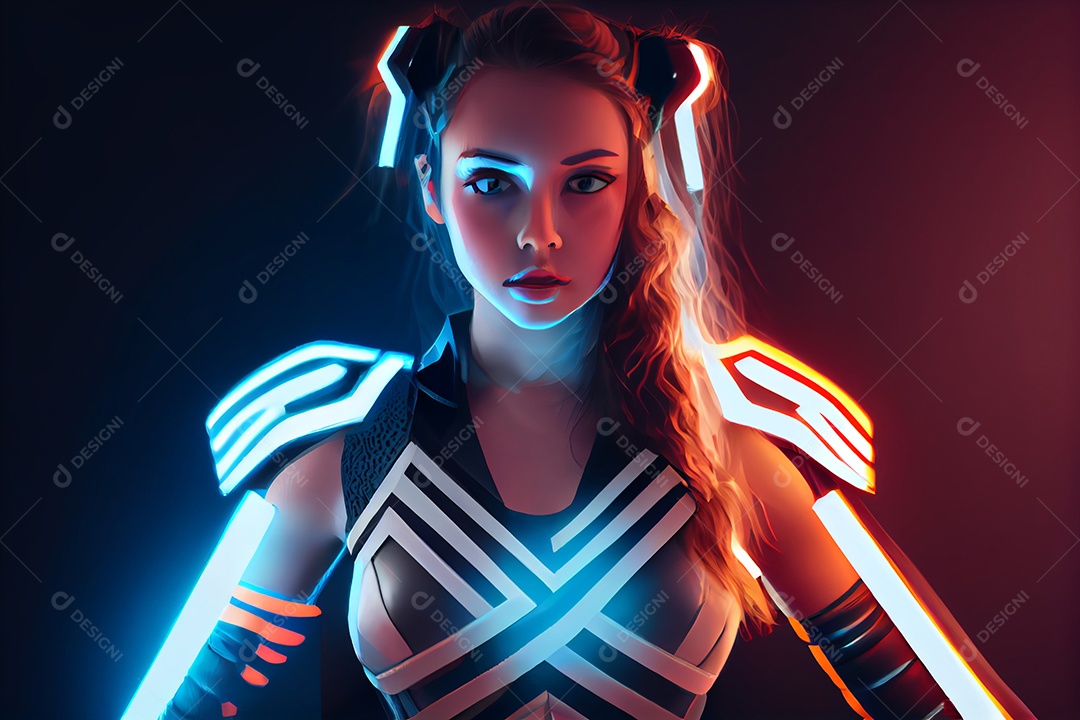 Mulher jogadora realista