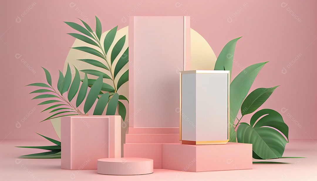 Cenário pódio rosa