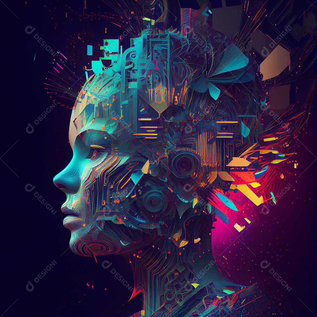 Mulher abstrato digital