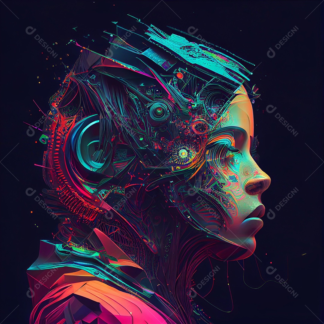 Mulher abstrato digital