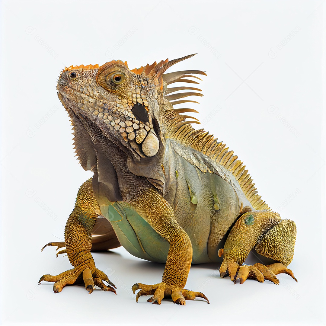 Animal iguana em fundo branco