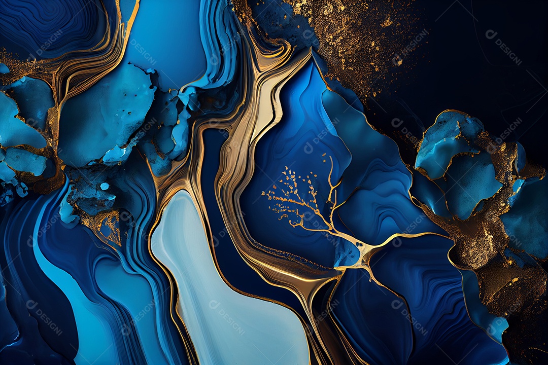 Textura abstrata dourada e azuk