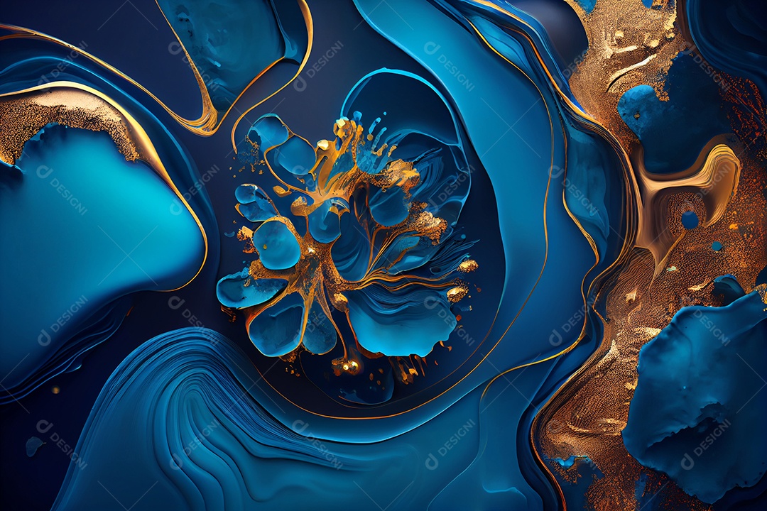 Textura abstrata dourado e azul