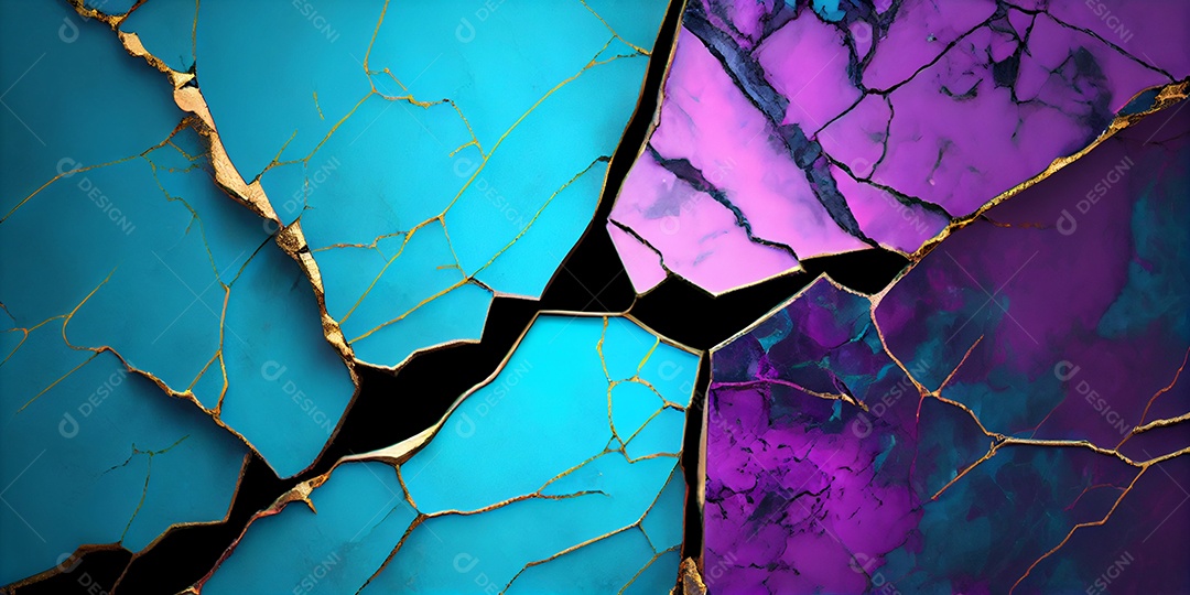 Textura craquelada roxo e azul