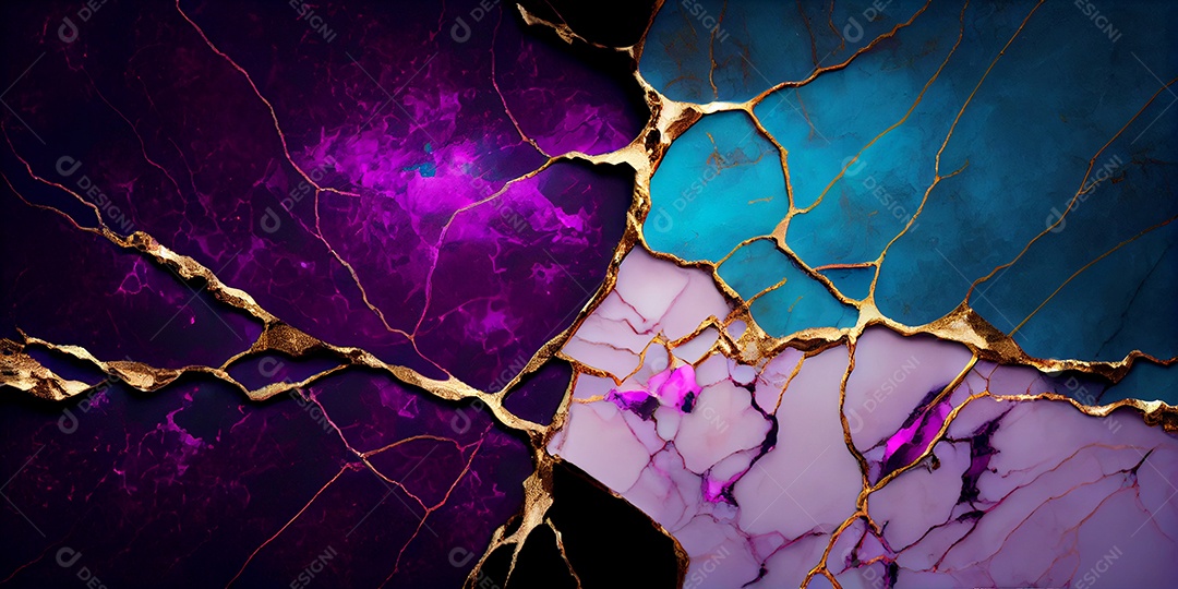 Textura craquelada azul e roxa