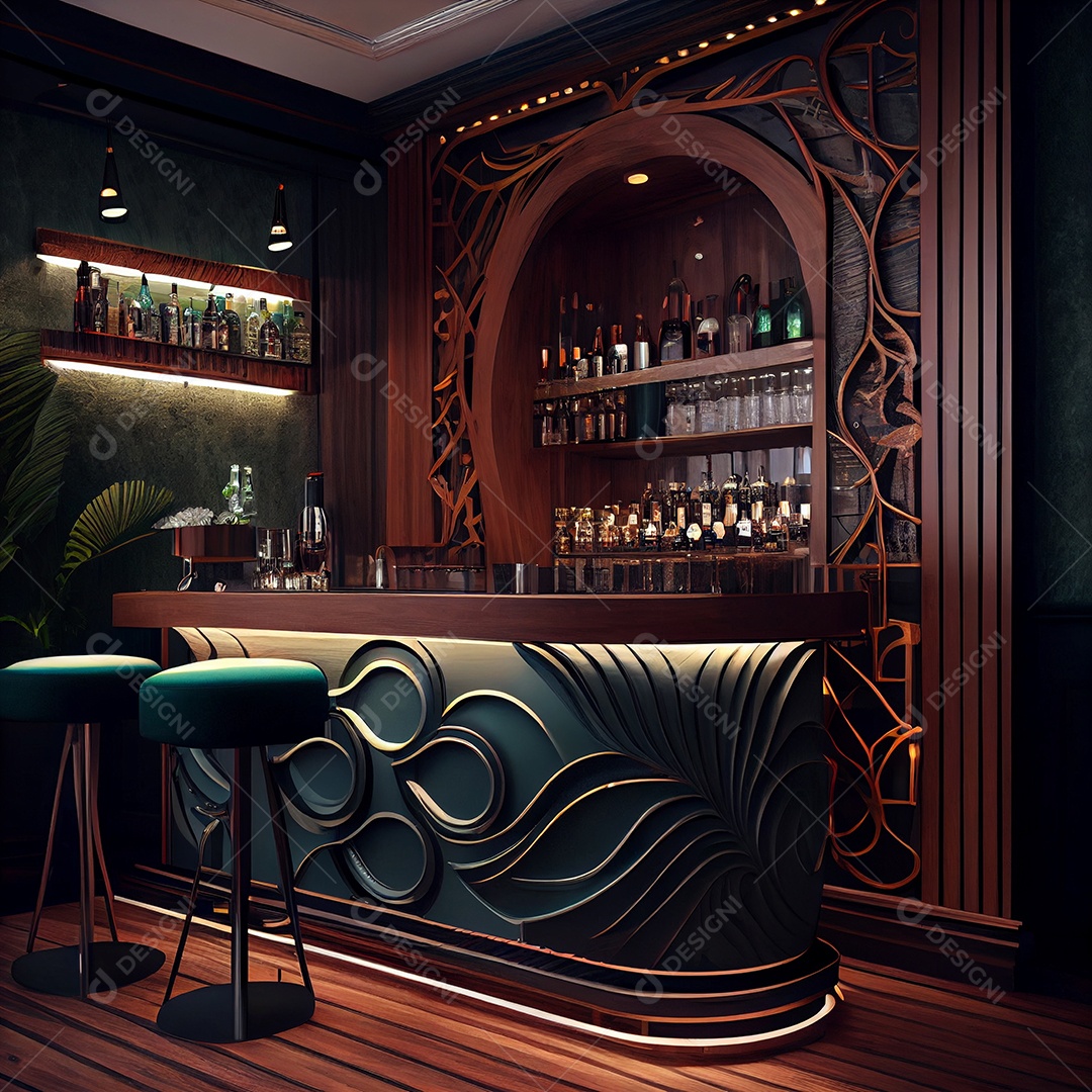 Interior de um bar moderno