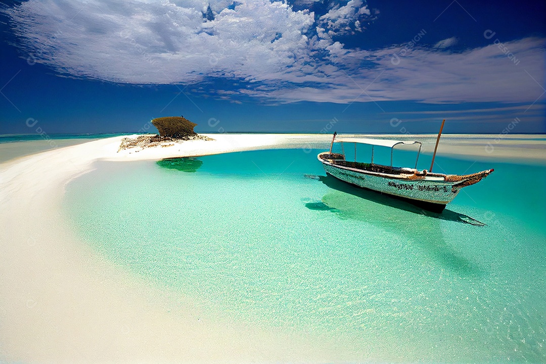 Linda praia de águas claras