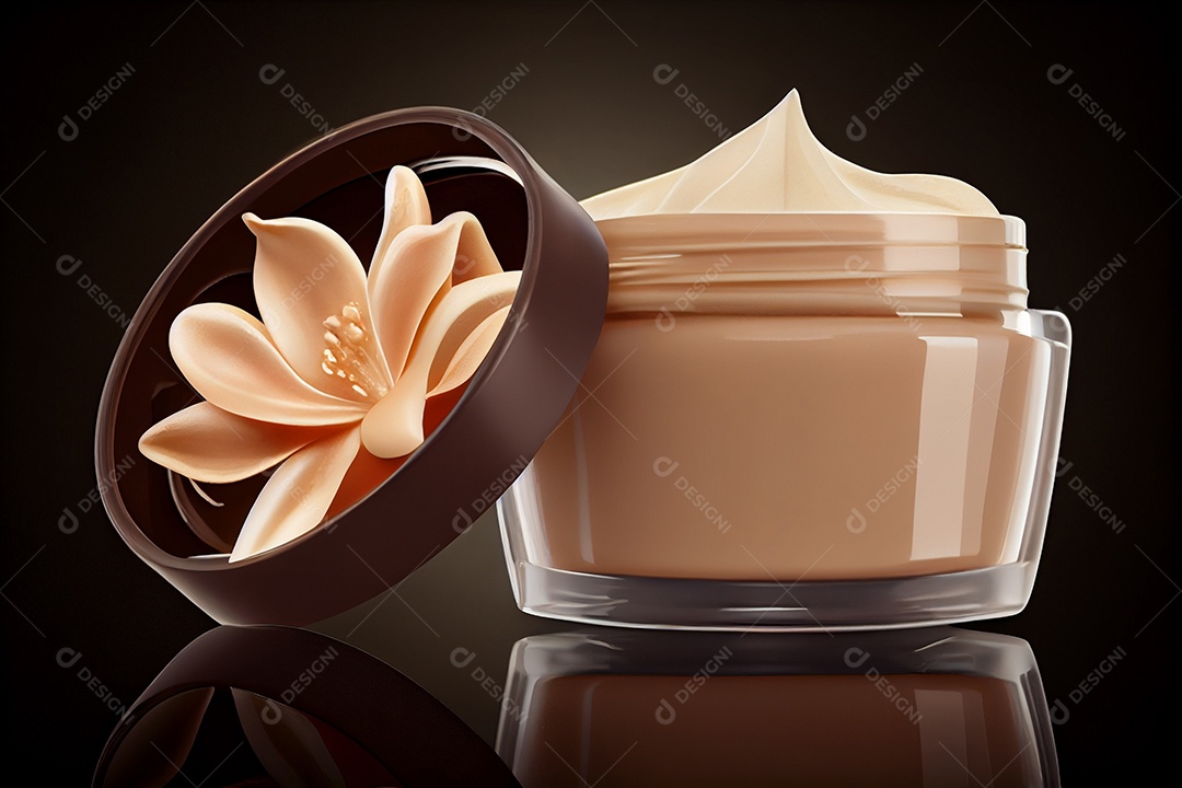 Frasco de cosméticos marrom