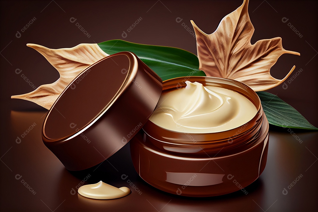 Frasco de cosméticos marrom