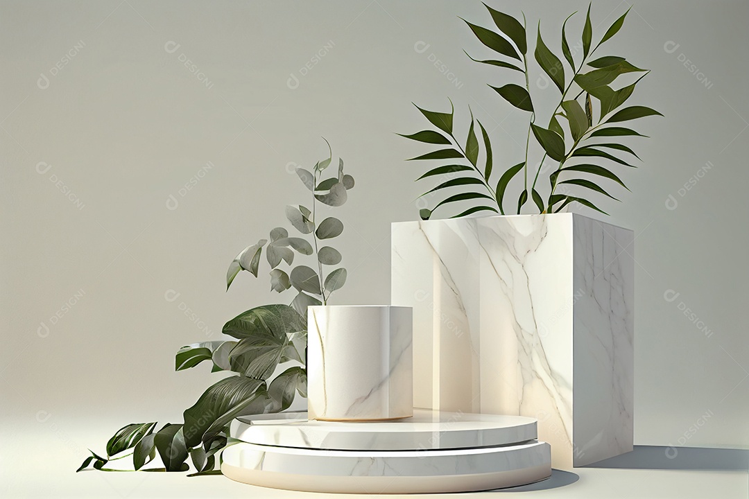 Pódio de mármore branco