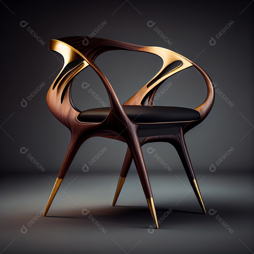 Detalhes de cadeira dourada luxuosa