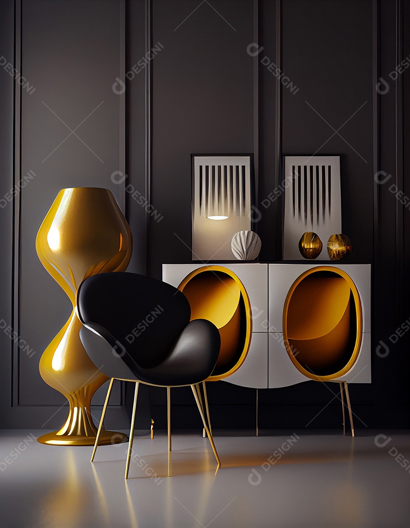 Detalhes de móveis de interior modernos