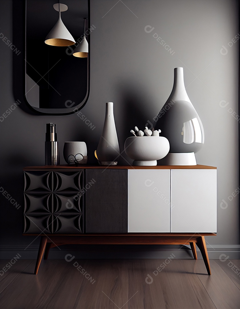 Detalhes de móveis de interior modernos