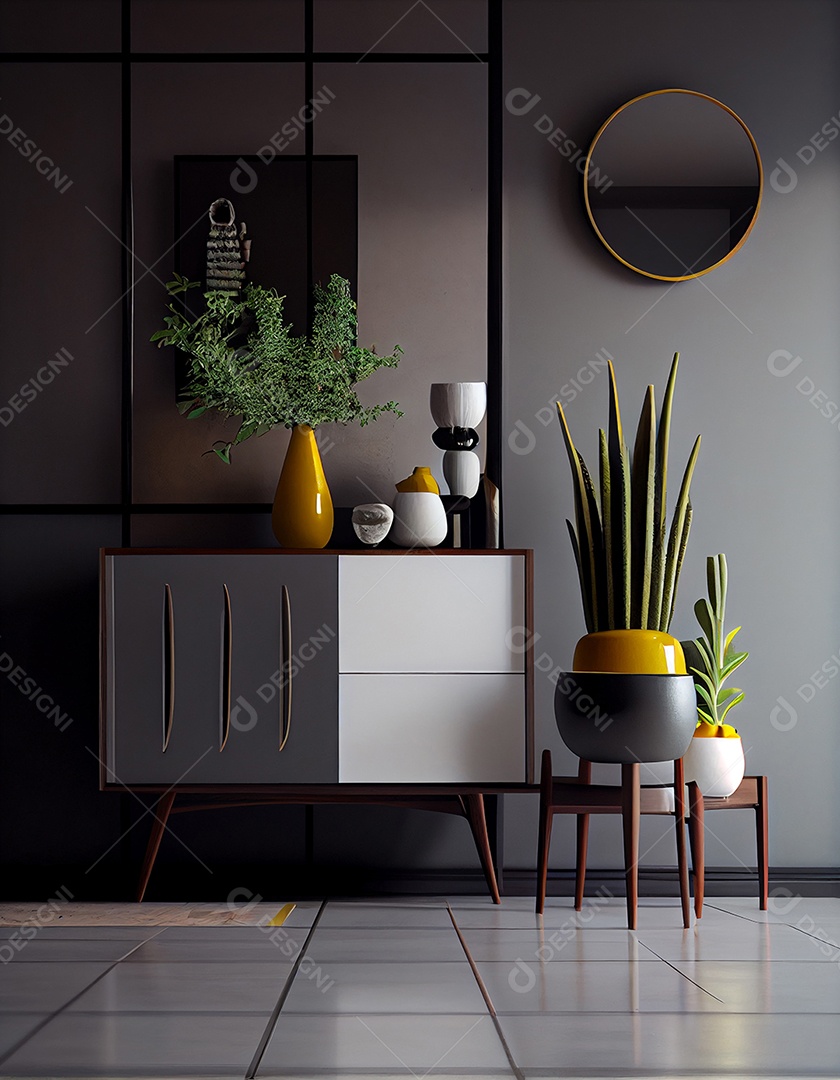 Detalhes de móveis de interior modernos