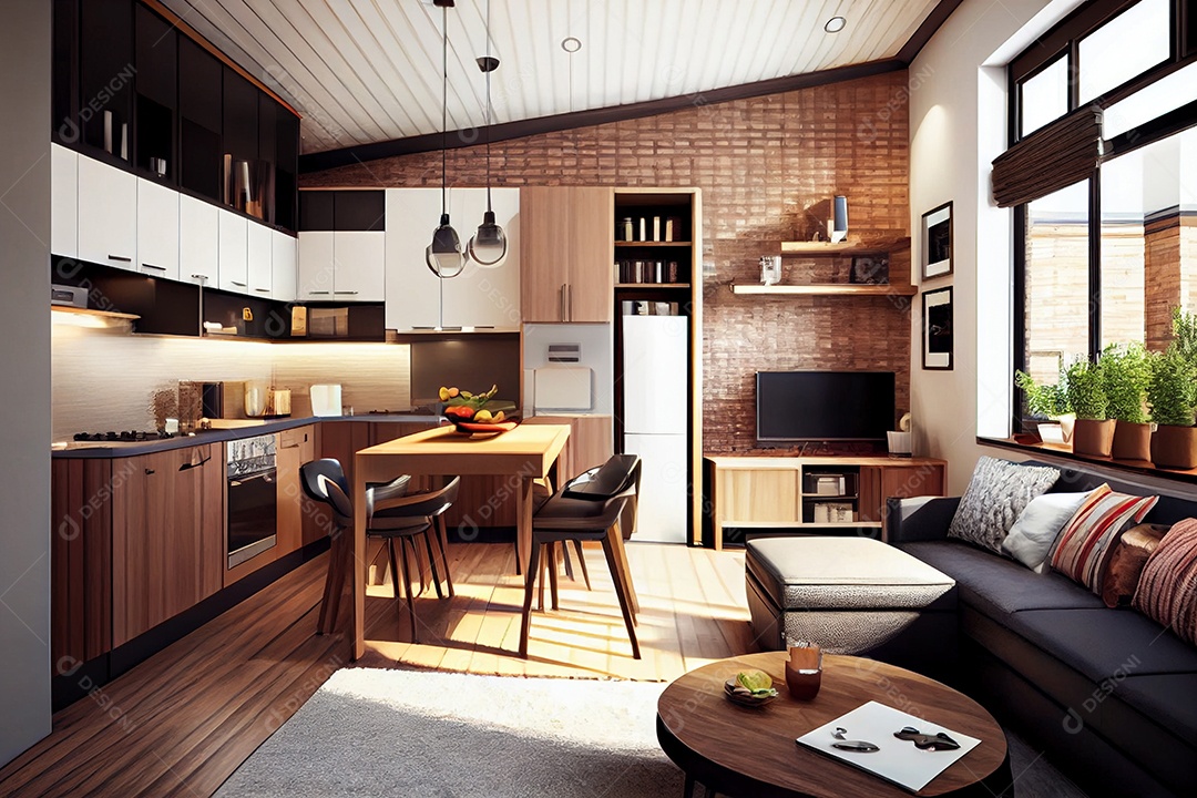 Interior de uma casa moderna e luxuosa