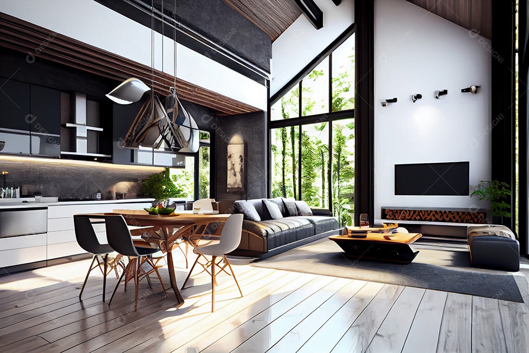 Interior de uma casa moderna e luxuosa