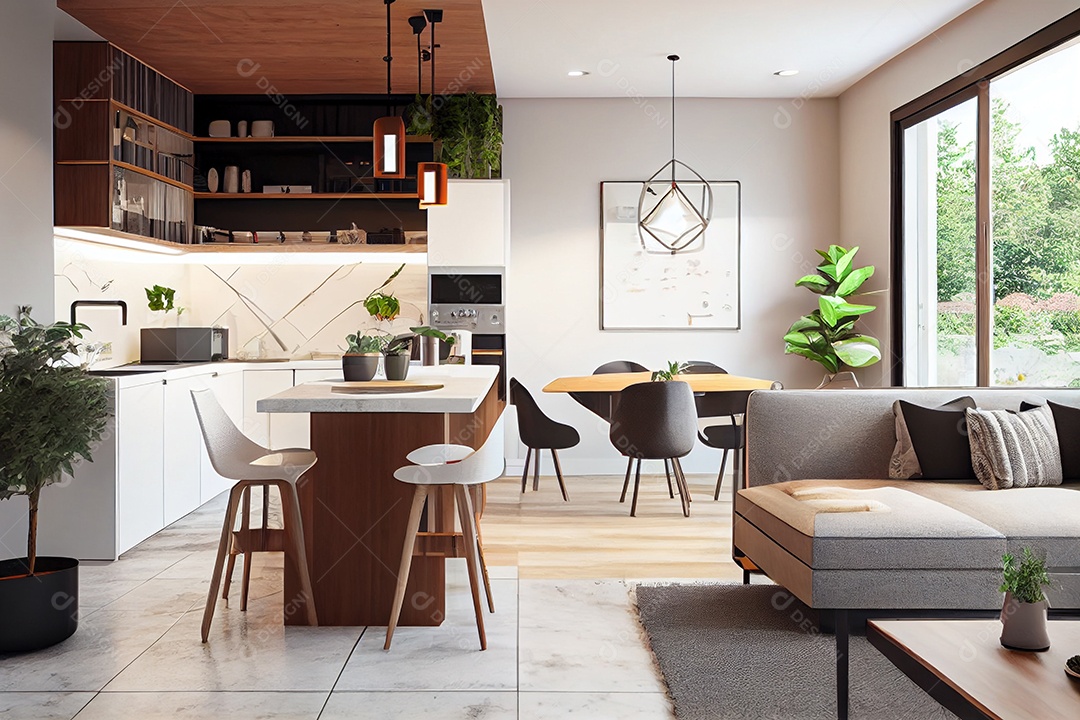 Interior de uma casa moderna e luxuosa